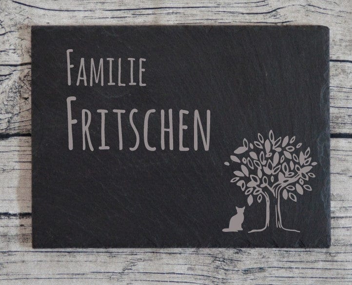 Türschild personalisiertes Haustürschild aus Schiefer