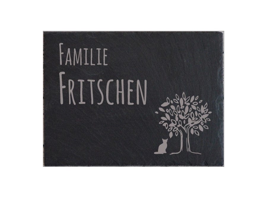 Türschild personalisiertes Haustürschild aus Schiefer