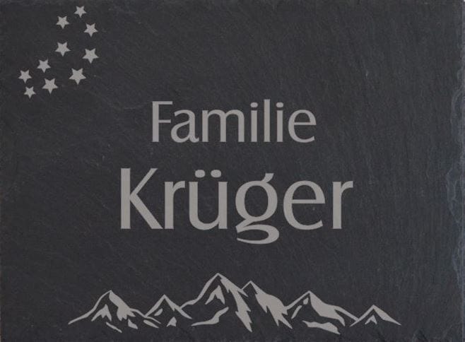 Türschild personalisiertes Haustürschild aus Schiefer