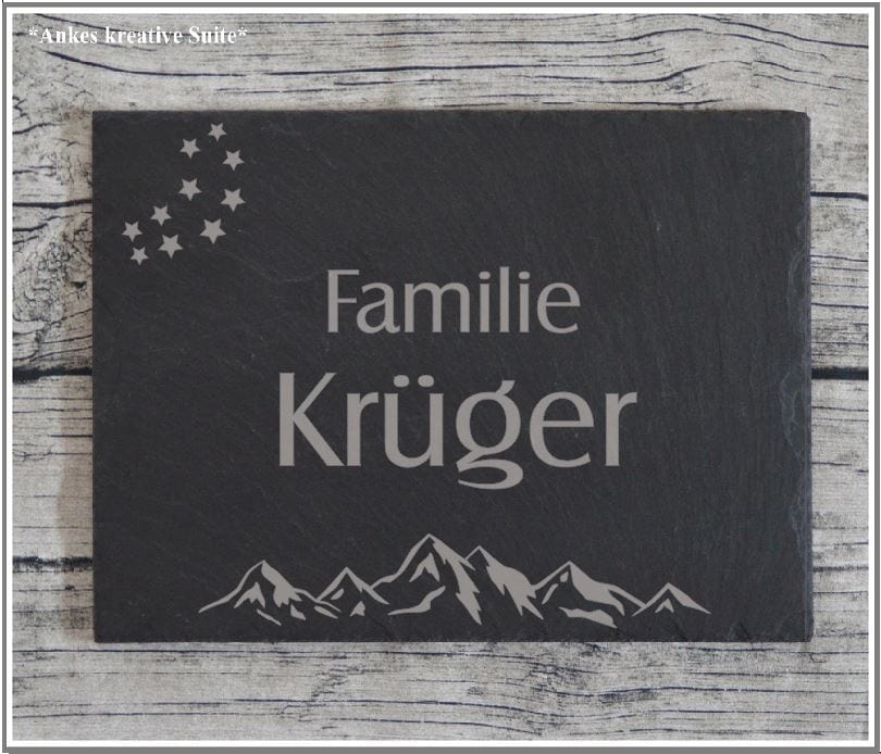 Türschild personalisiertes Haustürschild aus Schiefer