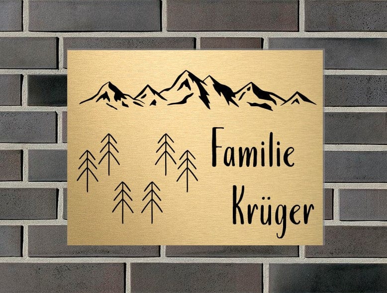 Türschild personalisiertes Haustürschild Klingelschild Messing