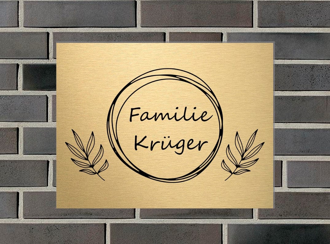 Türschild personalisiertes Haustürschild Klingelschild Messing
