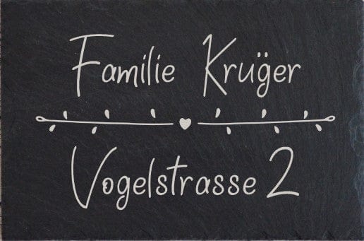 Türschild personalisiertes Haustürschild aus Schiefer