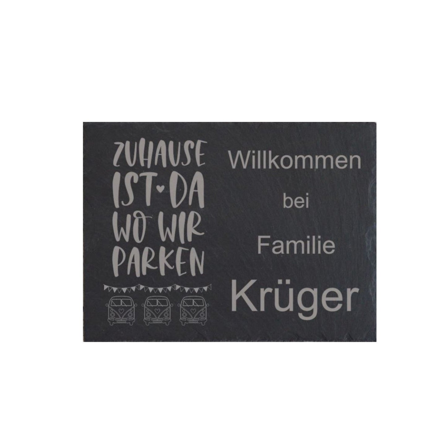 Türschild personalisiertes Haustürschild aus Schiefer