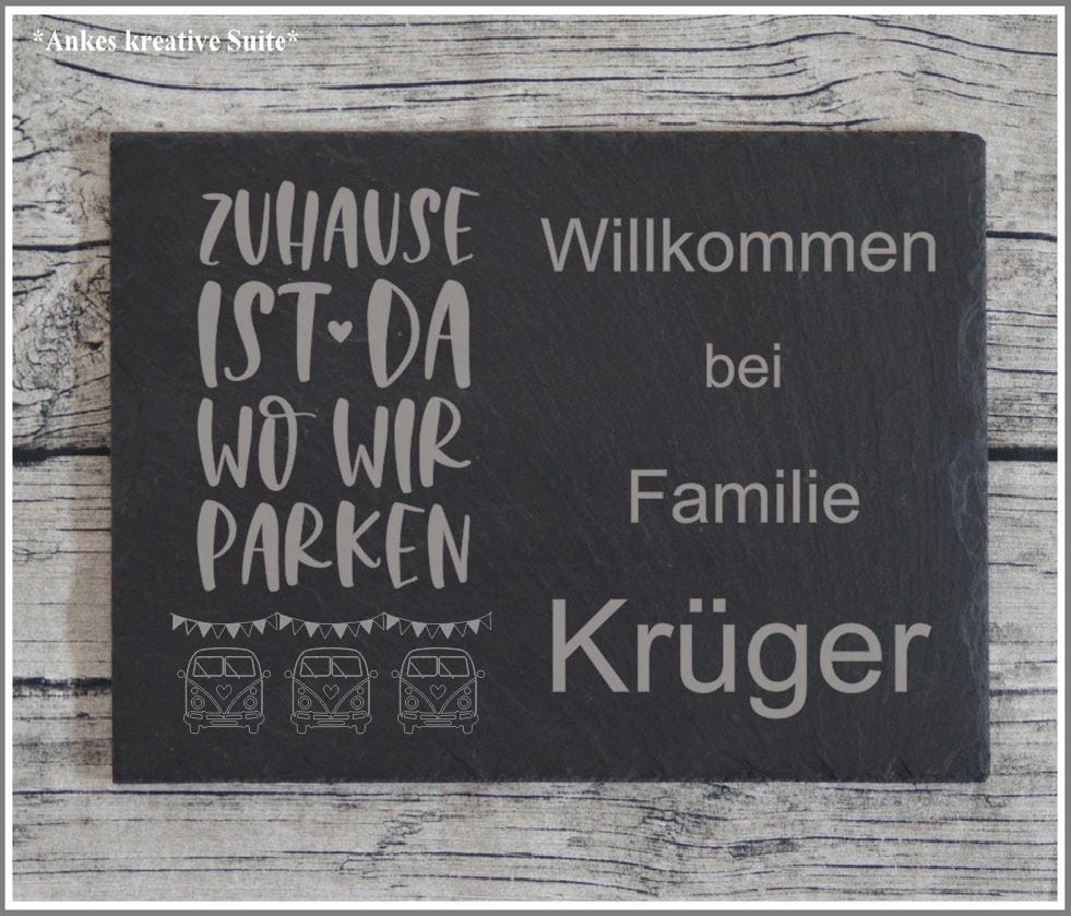 Türschild personalisiertes Haustürschild aus Schiefer
