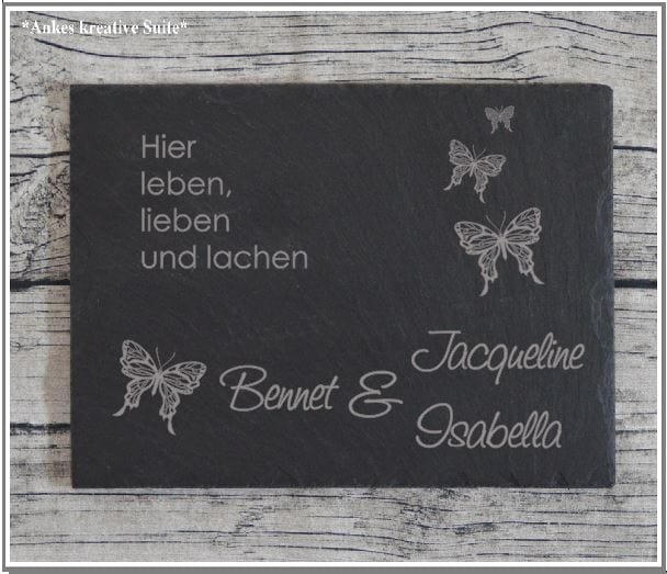 Türschild personalisiertes Haustürschild aus Schiefer