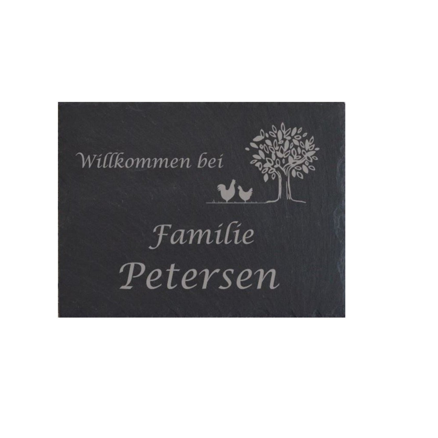 Türschild personalisiertes Haustürschild aus Schiefer