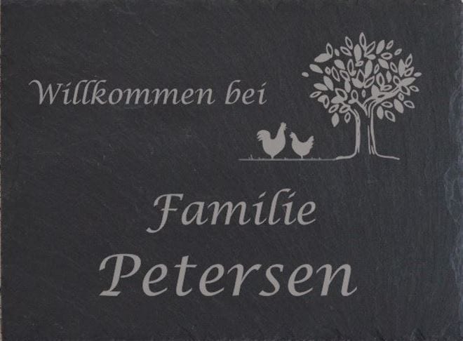 Türschild personalisiertes Haustürschild aus Schiefer