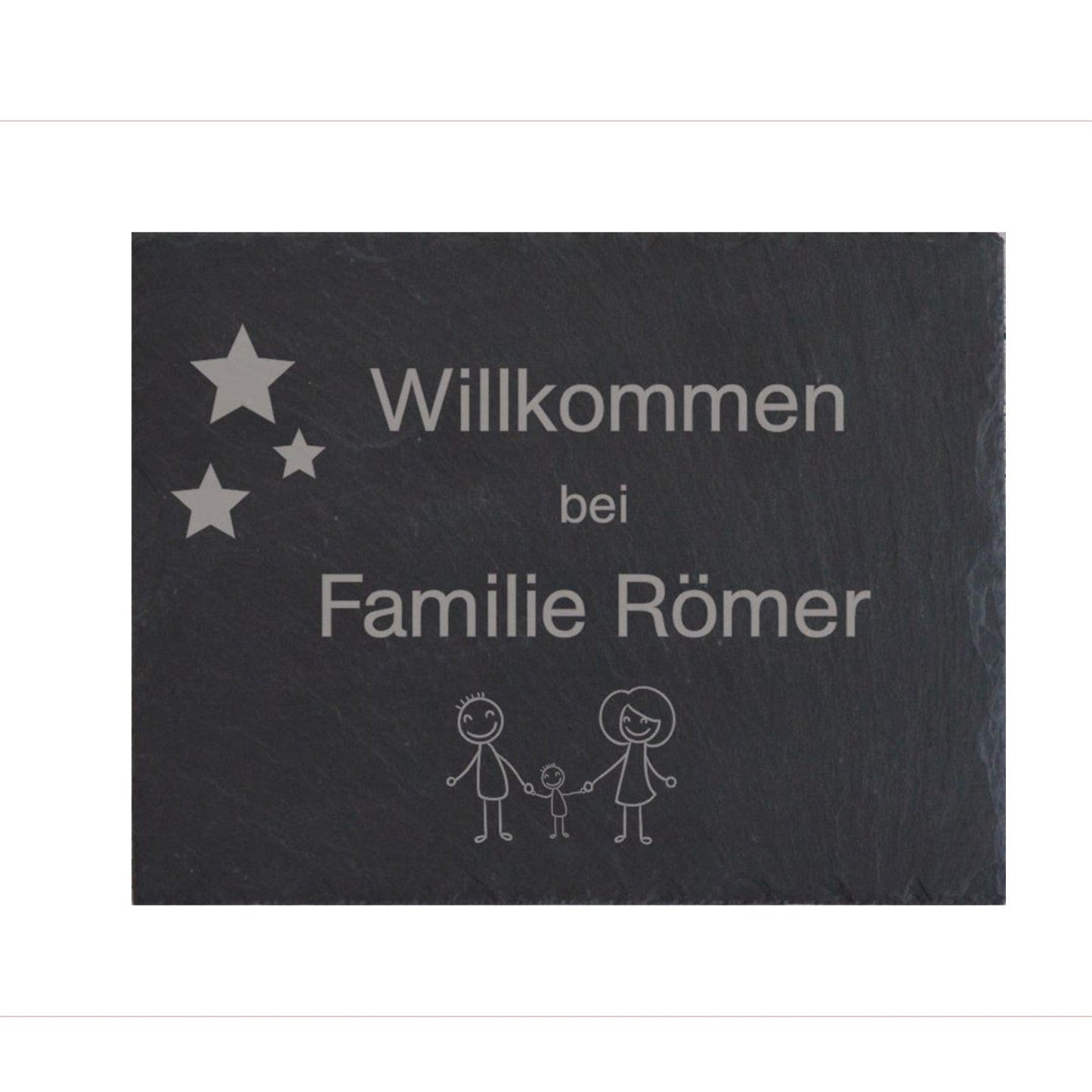 Türschild personalisiertes Haustürschild aus Schiefer