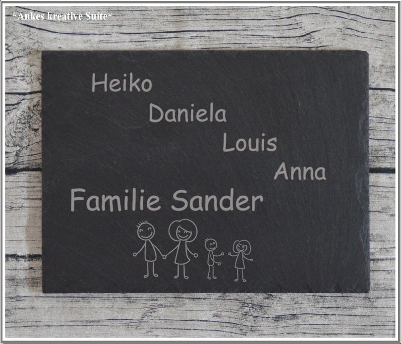 Türschild personalisiertes Haustürschild aus Schiefer