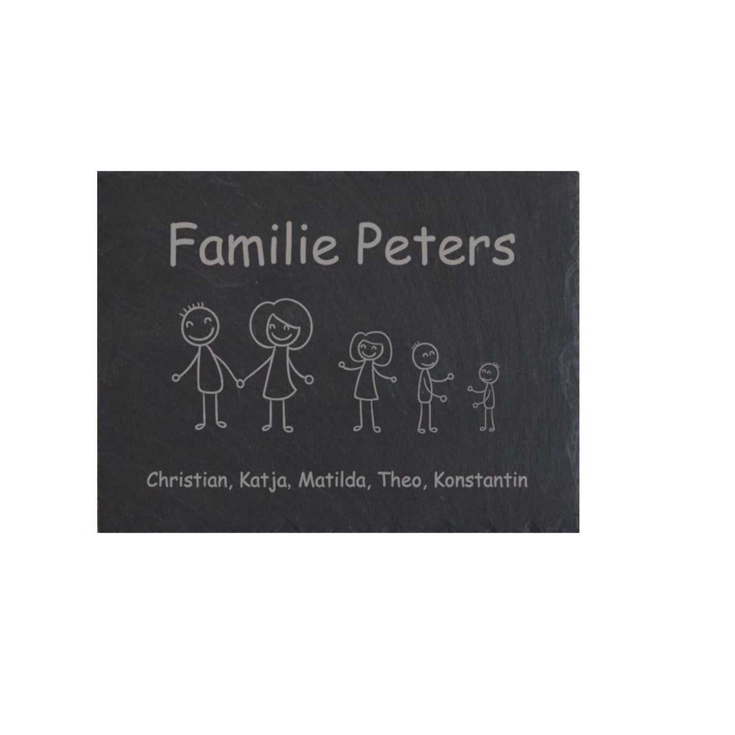 Personalisiertes Haustürschild aus Schiefer | Individuelles Türschild mit Gravur | Handgefertigtes Schiefer-Türschild | Geschenk zum Einzug