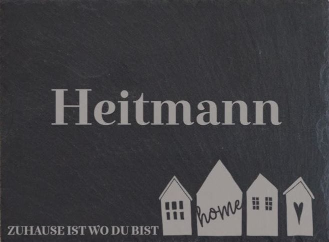 Türschild personalisiertes Haustürschild aus Schiefer