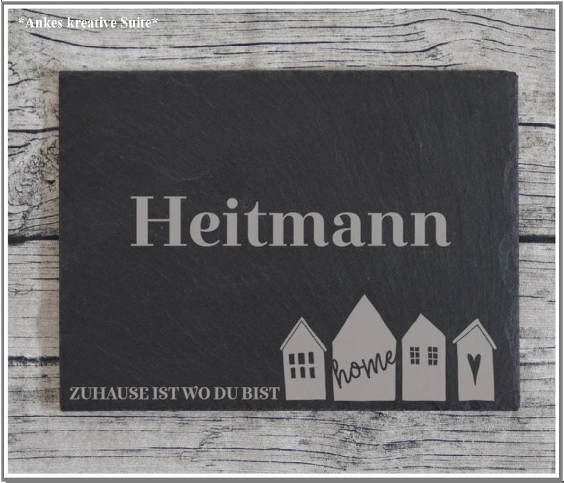 Türschild personalisiertes Haustürschild aus Schiefer