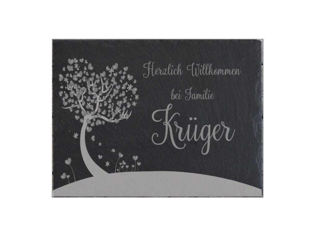 Türschild personalisiertes Haustürschild aus Schiefer