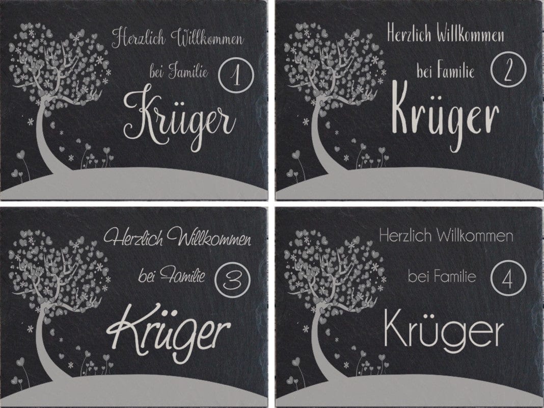 Türschild personalisiertes Haustürschild aus Schiefer