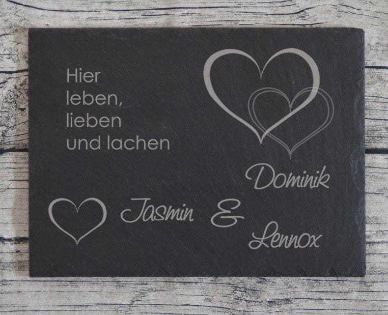 Türschild personalisiertes Haustürschild aus Schiefer