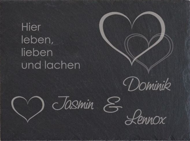 Türschild personalisiertes Haustürschild aus Schiefer