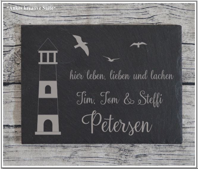 Türschild personalisiertes Haustürschild aus Schiefer