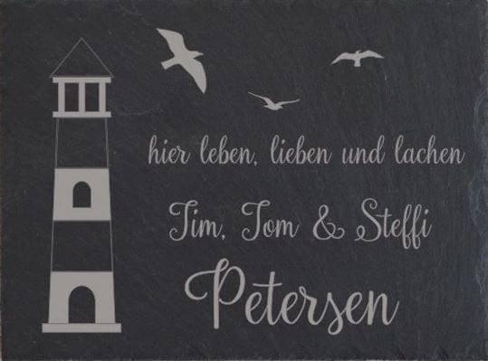 Türschild personalisiertes Haustürschild aus Schiefer