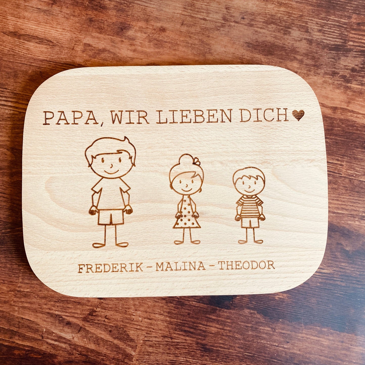 Frühstücksbrett Papa Schneidebrett Geschenk