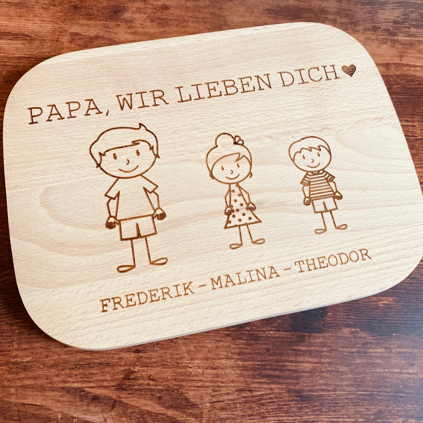 Frühstücksbrett Papa Schneidebrett Geschenk