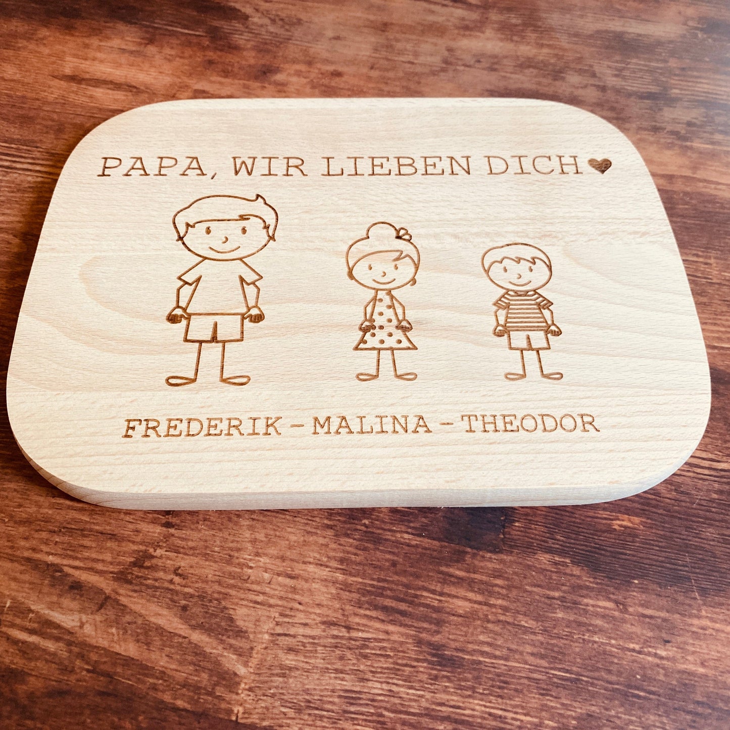 Frühstücksbrett Papa Schneidebrett Geschenk