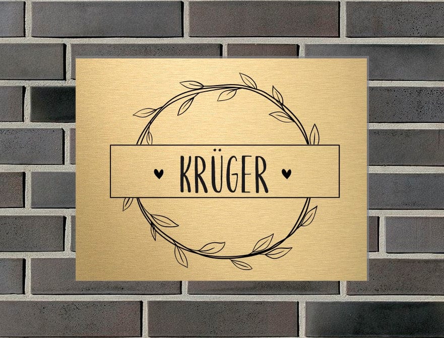 Türschild personalisiertes Haustürschild Klingelschild Messing
