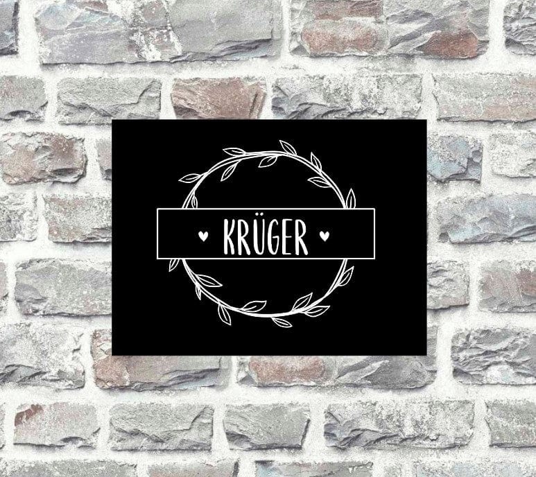 Türschild personalisiertes Haustürschild Klingelschild schwarz
