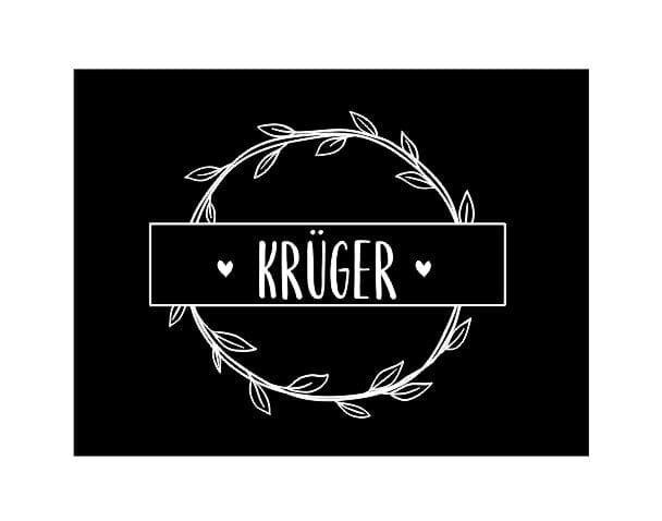 Türschild personalisiertes Haustürschild Klingelschild schwarz