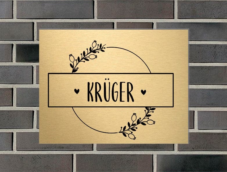 Türschild personalisiertes Haustürschild Klingelschild Messing