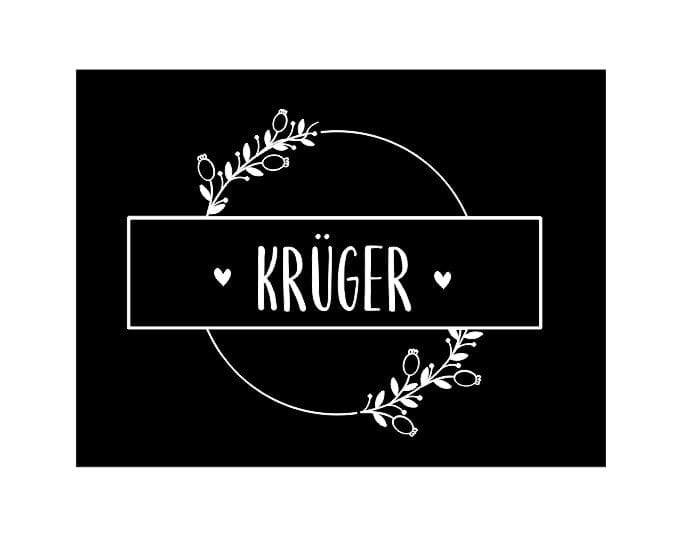 Türschild personalisiertes Haustürschild Klingelschild schwarz