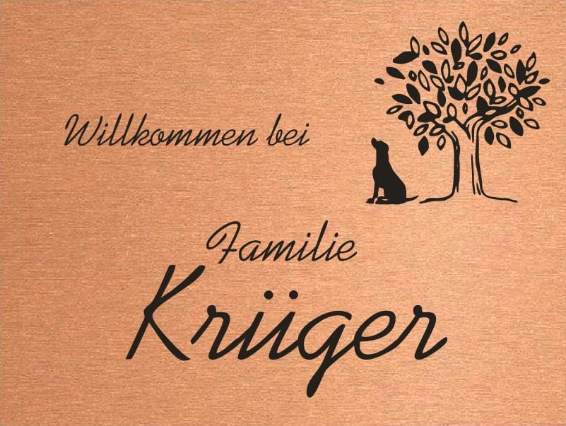 Türschild personalisiertes Haustürschild Klingelschild Kupfer