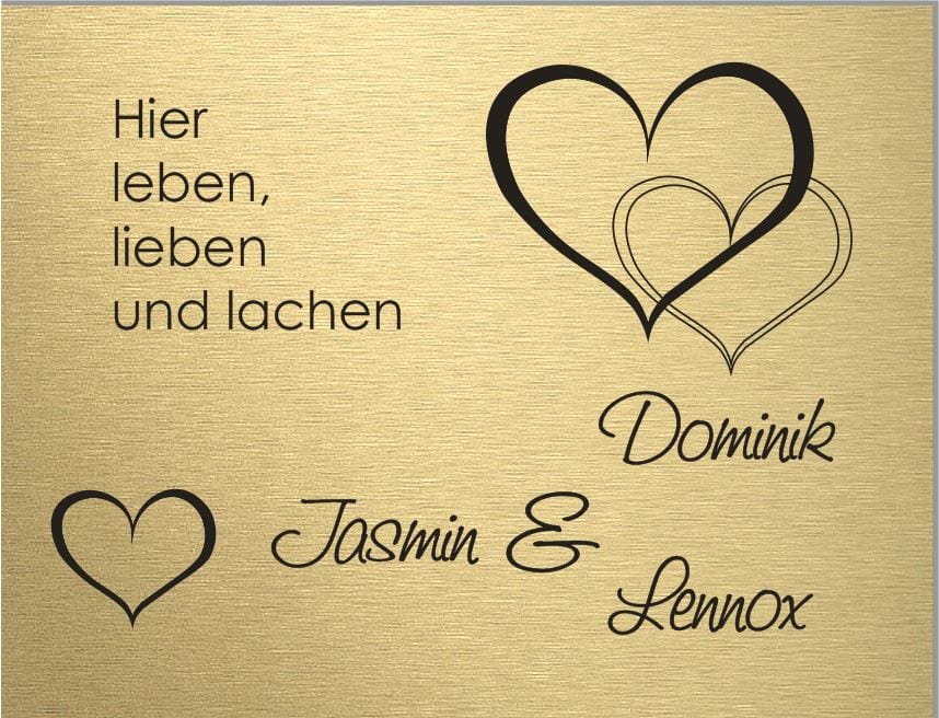 Türschild personalisiertes Haustürschild Klingelschild Messing