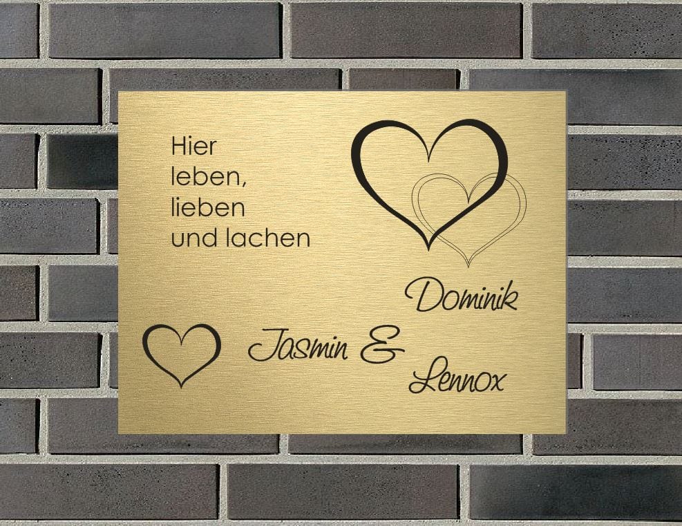 Türschild personalisiertes Haustürschild Klingelschild Messing