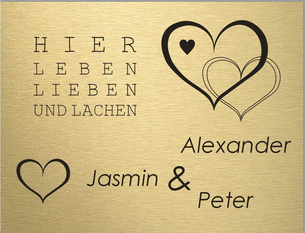 Türschild personalisiertes Haustürschild Klingelschild Messing