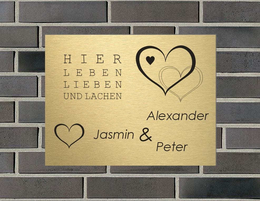 Türschild personalisiertes Haustürschild Klingelschild Messing