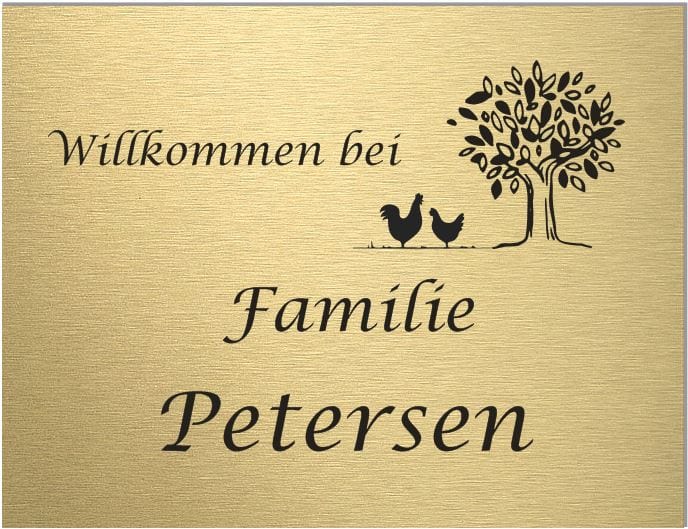 Türschild personalisiertes Haustürschild Klingelschild Messing