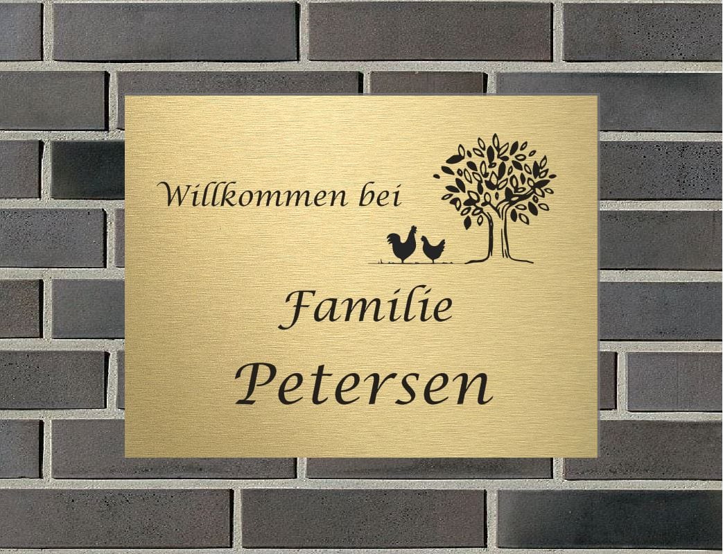 Türschild personalisiertes Haustürschild Klingelschild Messing