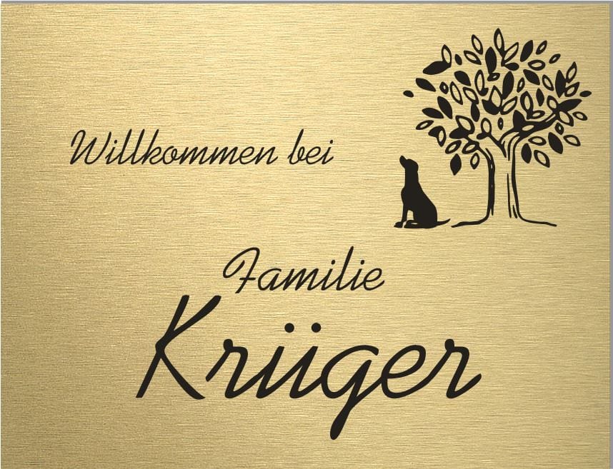 Türschild personalisiertes Haustürschild Klingelschild Messing