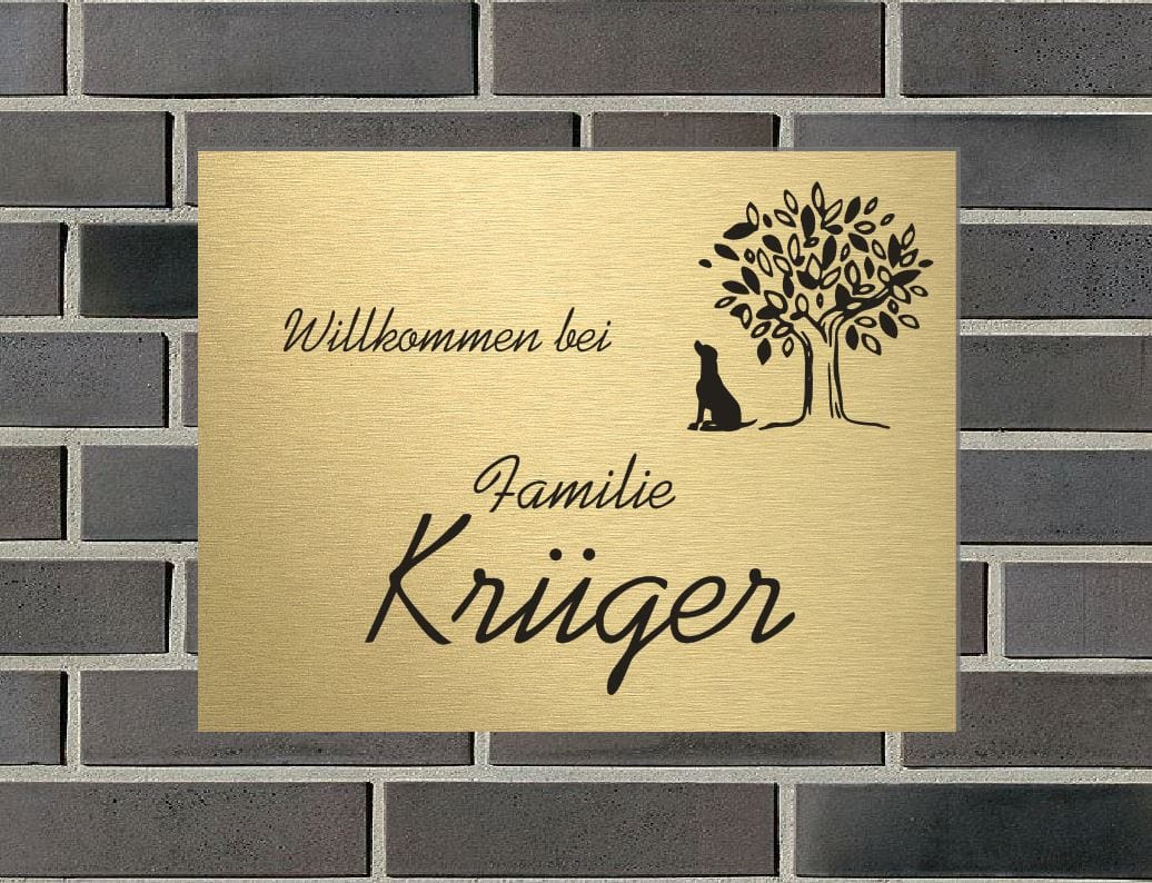 Türschild personalisiertes Haustürschild Klingelschild Messing