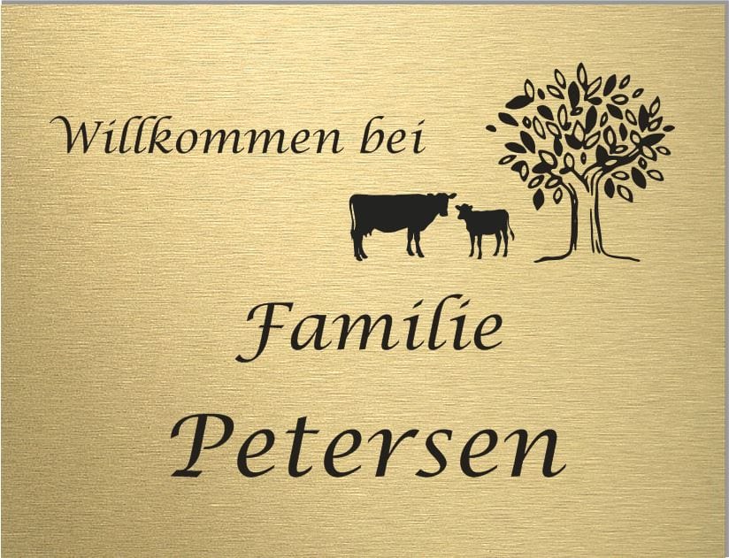 Türschild personalisiertes Haustürschild Klingelschild Messing