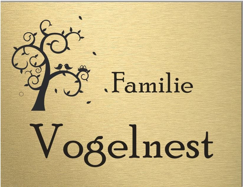 Türschild personalisiertes Haustürschild Klingelschild Messing