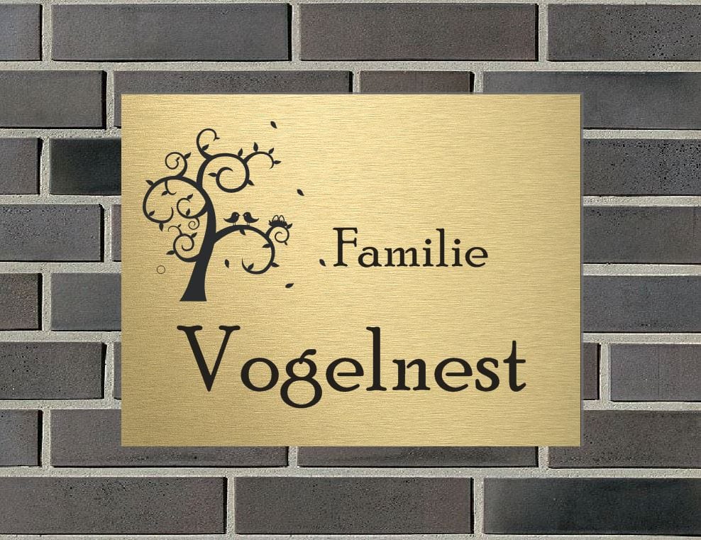 Türschild personalisiertes Haustürschild Klingelschild Messing