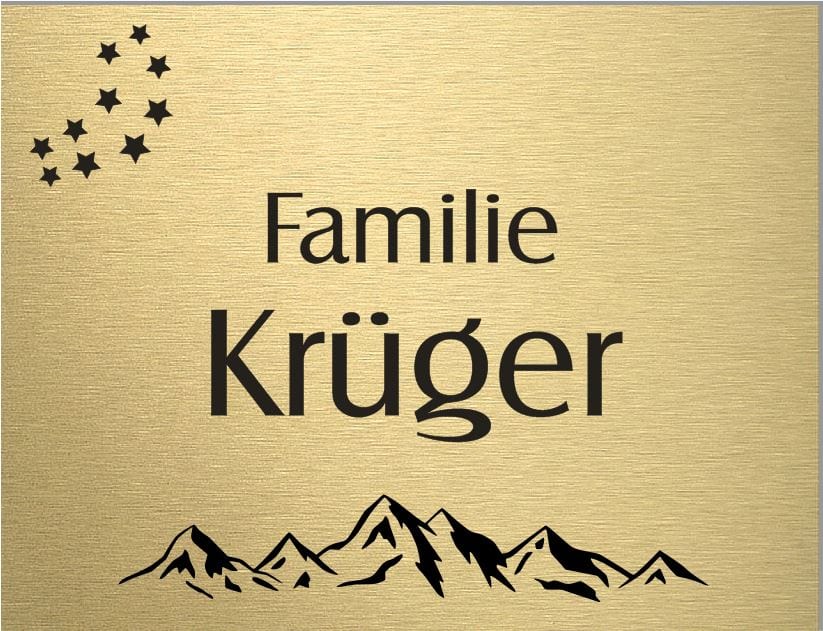 Türschild personalisiertes Haustürschild Klingelschild Messing