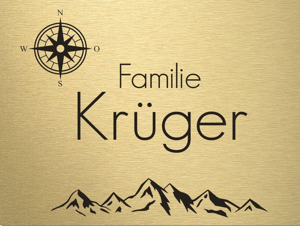 Türschild personalisiertes Haustürschild Klingelschild Messing