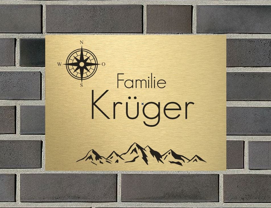 Türschild personalisiertes Haustürschild Klingelschild Messing