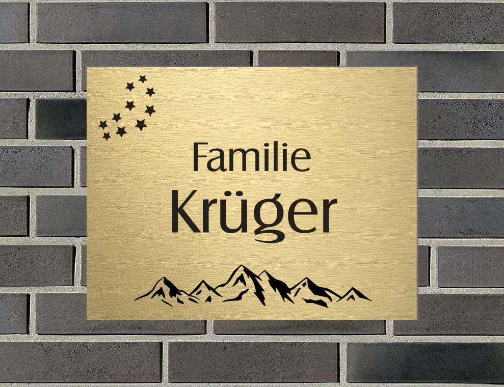 Türschild personalisiertes Haustürschild Klingelschild Messing