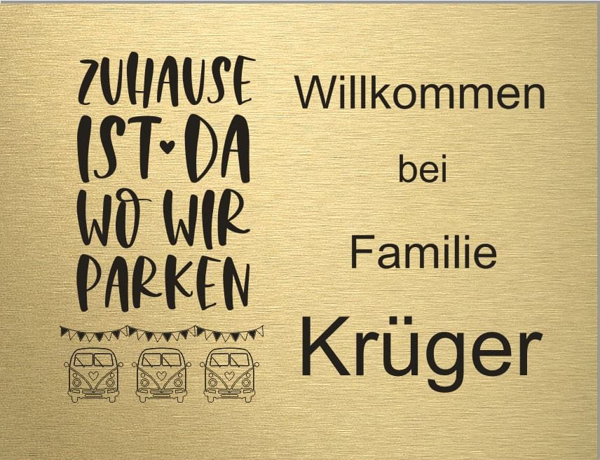Türschild personalisiertes Haustürschild Klingelschild Messing