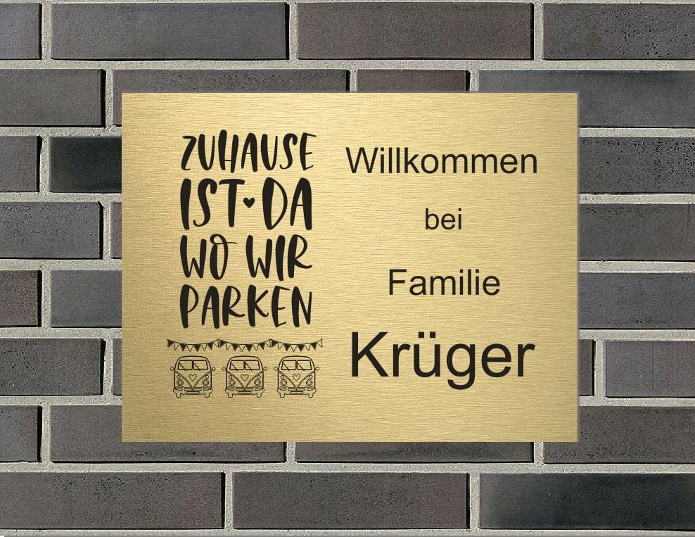 Türschild personalisiertes Haustürschild Klingelschild Messing