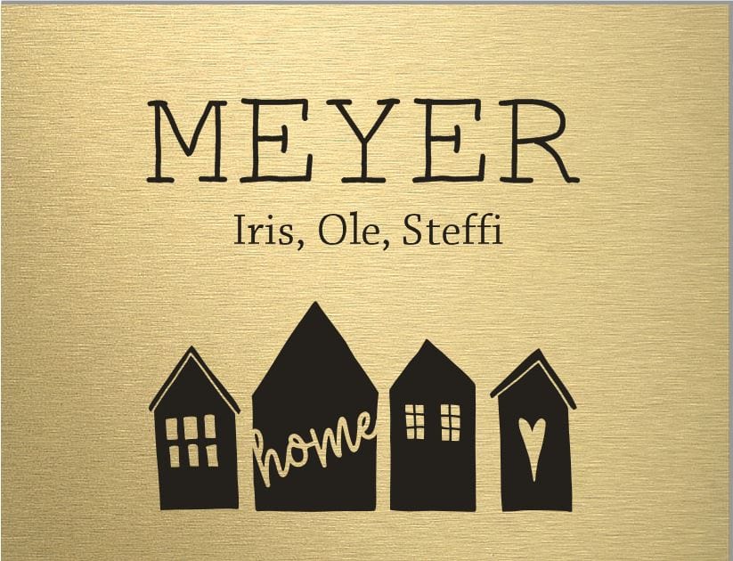 Türschild personalisiertes Haustürschild Klingelschild Messing